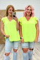 Under Neon Lights Ruffle Sleeve Top