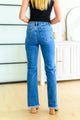 Caitlin High Rise Split Hem Straight Jeans