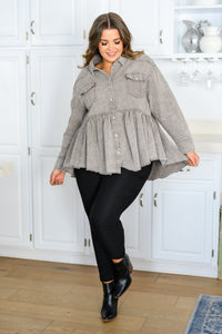 Earl Grey Button Up Long Sleeve Top