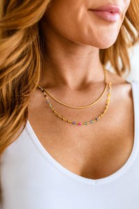 Golden Kaleidoscope Layered Necklace