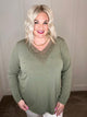 Lacey Long Sleeve V Neck In Olive