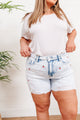 Hi-Waisted Cherry Acid Wash Cutoffs