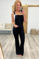 Imogene Control Top Retro Flare Overalls in Black