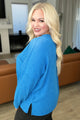 Ribbed Brushed Hacci Sweater in Ocean Blue