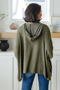 Perfectly Poised Hooded Poncho in Olive