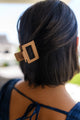 Small Square Claw Clip in Light Brown