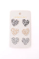 Triple Hearts Studs in Animal