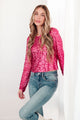 You Found Me Sequin Top in Fuchsia