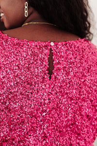 You Found Me Sequin Top in Fuchsia